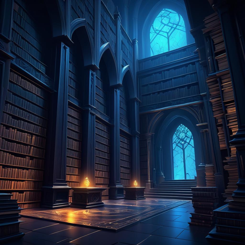 Mystical Library of Ancient Tomes