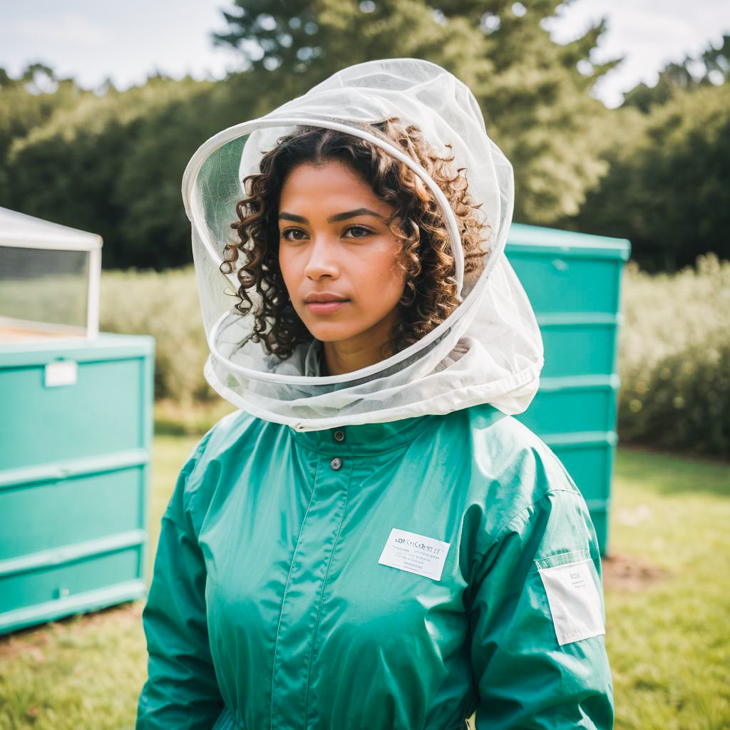 Candid Outdoor Shot of a Beekeeper