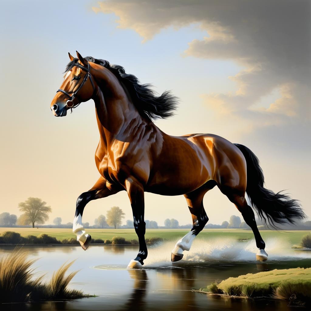 Majestic Stallion in Dutch Golden Age Style