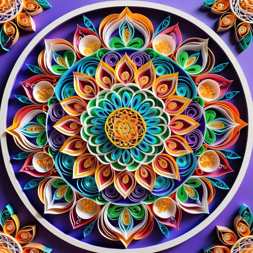 Vibrant Mandala Paper Quilling Art