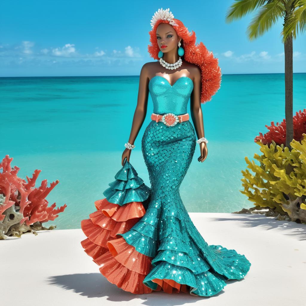 Stylish Mermaid in Turquoise Fashion