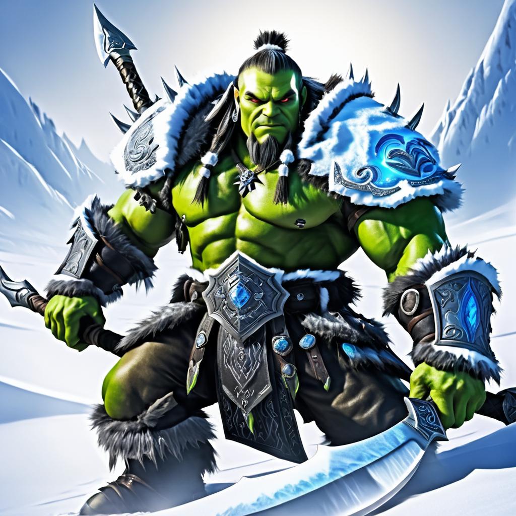 Orc Blade Master in Snowy Tundra