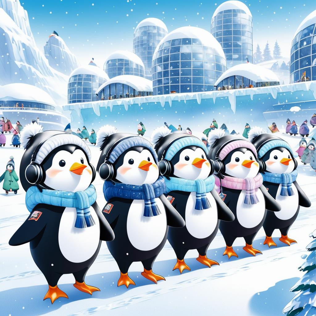 Penguin Recruits in Stylish Winter Gear