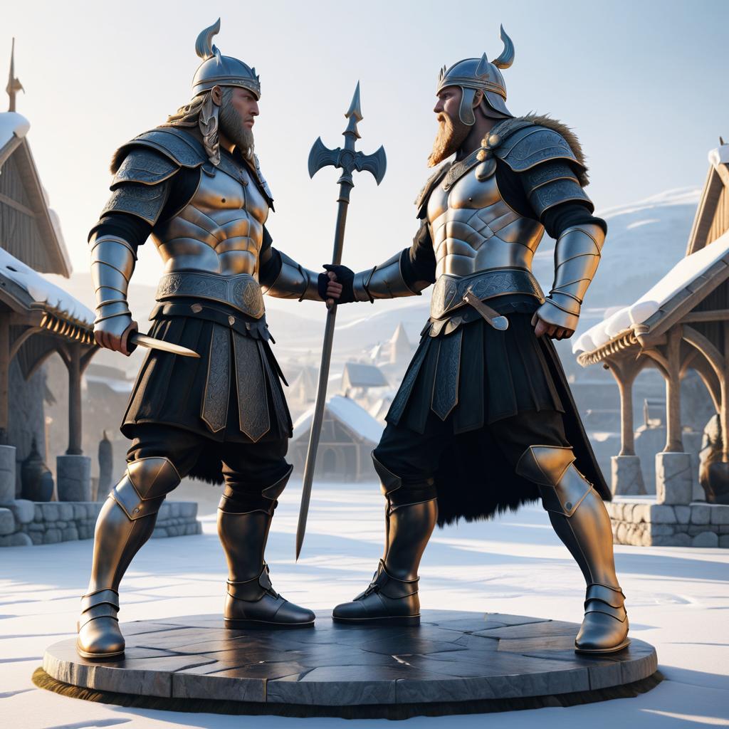 Epic Viking Warriors in Heated Debate