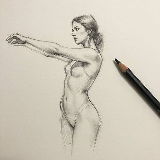 Caustics Sketch of Woman in Pose