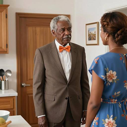 Elderly Couple in a Cozy Kitchen