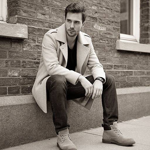 Contemplative Man in Sepia Tone