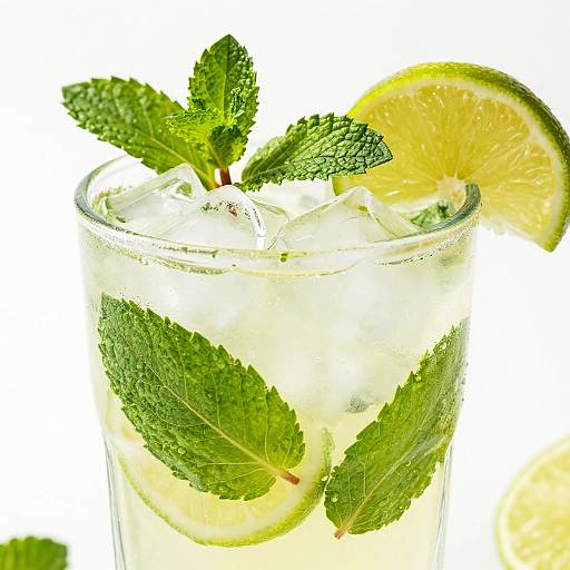 Vibrant Lime Mint Cocktail Close-Up