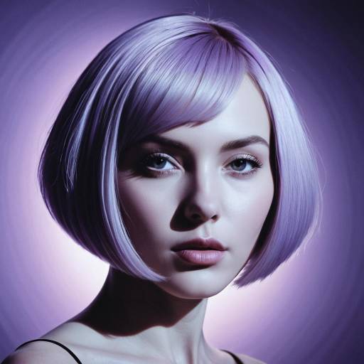 Surreal Woman with Lavender Skin and Bob Surreal Woman with Lavender Skin and Bob