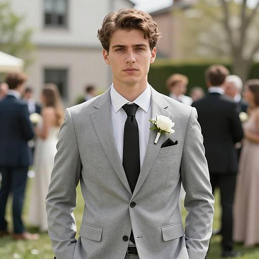 Stylish Man in Black Tie Attire