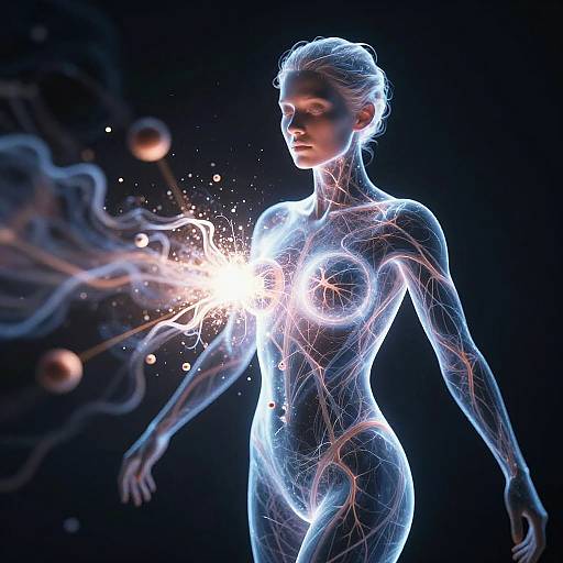 Irradiated Woman Emitting Cosmic Energy
