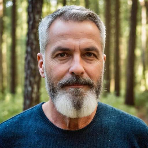 Natural Portrait of Bearded Man in Woods