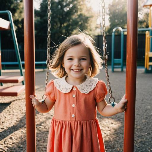 Smiling Toddler Girl on Swing
