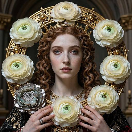 Intricate Ranunculus Amulet Design