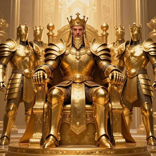 Armored Gold King Protogen on Throne