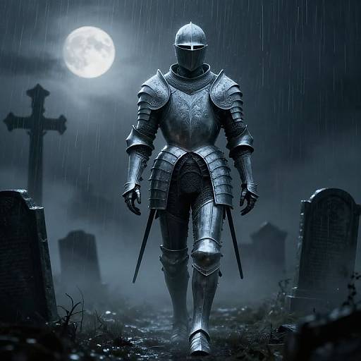 Ghostly Armored Warrior in Graveyard
