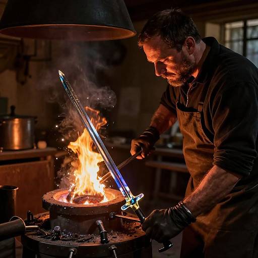 Blacksmith Forging Musical Glass Swords