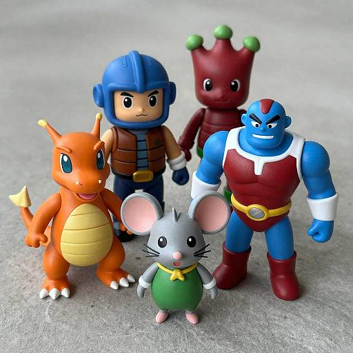 Colorful Cartoon Action Figure Lineup