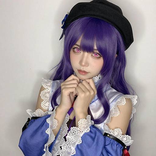 Young Woman with Vibrant Purple Hair