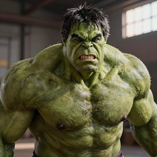 Photorealistic CGI of The Hulk with Angry Expression