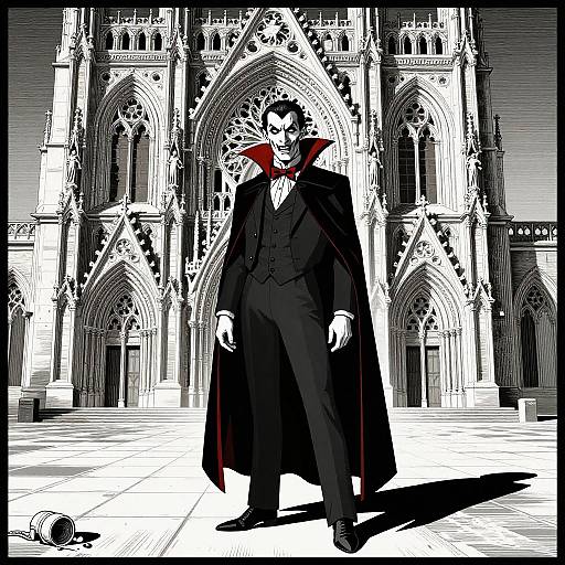 Victorian Vampire in Gothic Cathedral