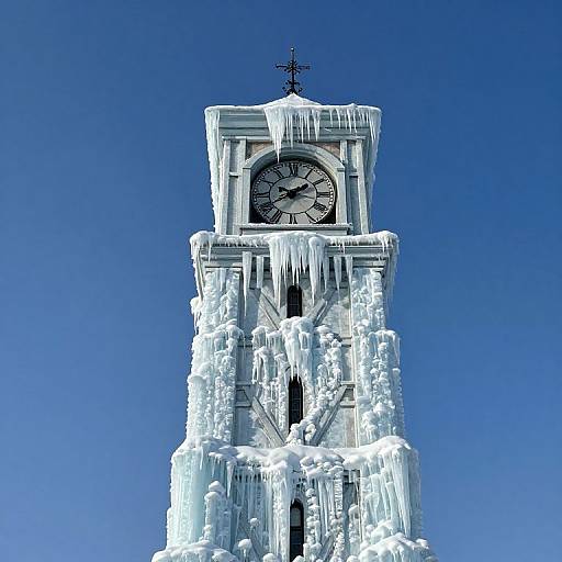 Ancient Icicle Clocktower in Reverse Time