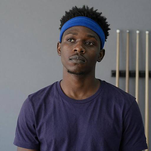 Portrait of Young Black Man in Purple