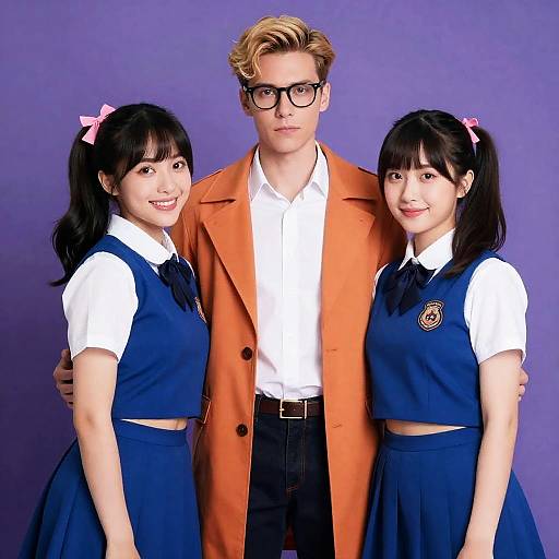 Vibrant Portrait of Friends in Uniform