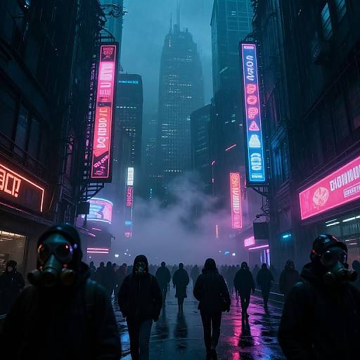 Toxic Cyberpunk Cityscape at Night