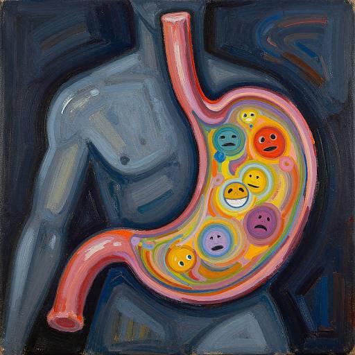 Conceptual Artwork of Emotions Inside Stomach