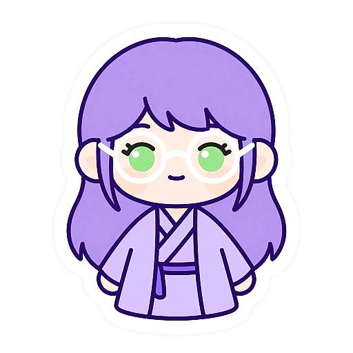 Cute Kawaii Girl Die-Cut Sticker