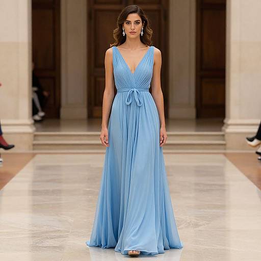 Queen in Elegant Blue Dress