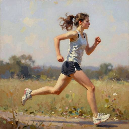 Photorealistic Outdoor Running Girl