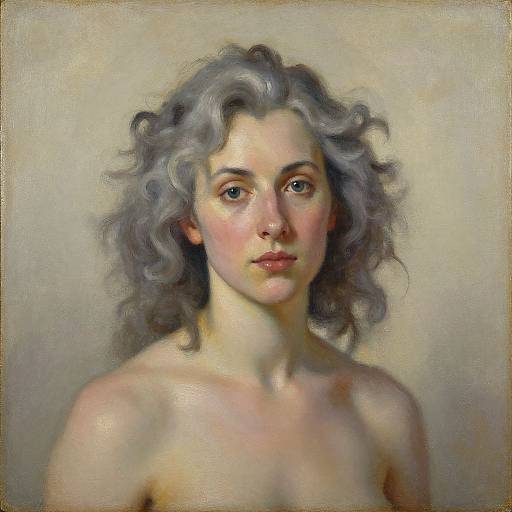 Portrait of Woman with Grey Curls