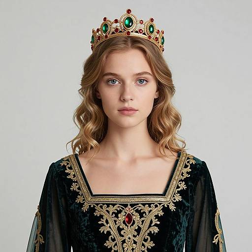 Elegant Young Woman with Jewel Crown