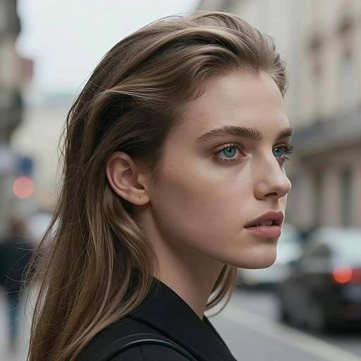 Elegant Woman in Urban Profile Portrait