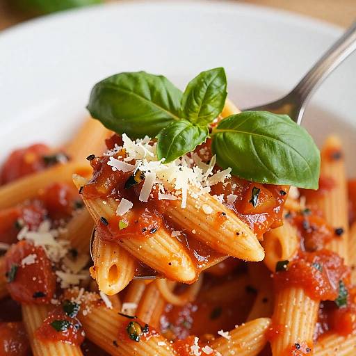 Close-Up Creamy Tomato Pasta