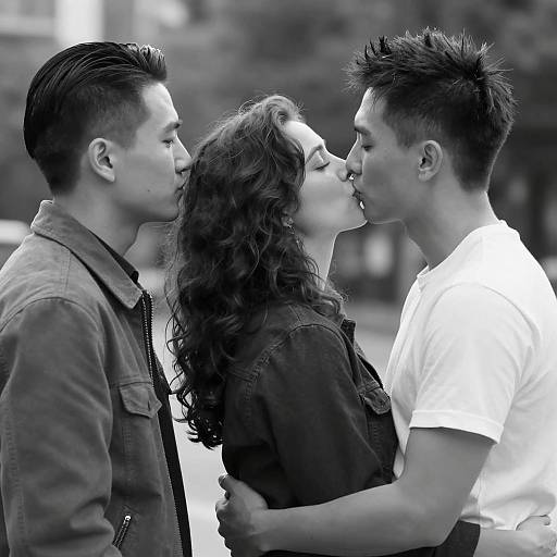 Black and White Romantic Couple Photo