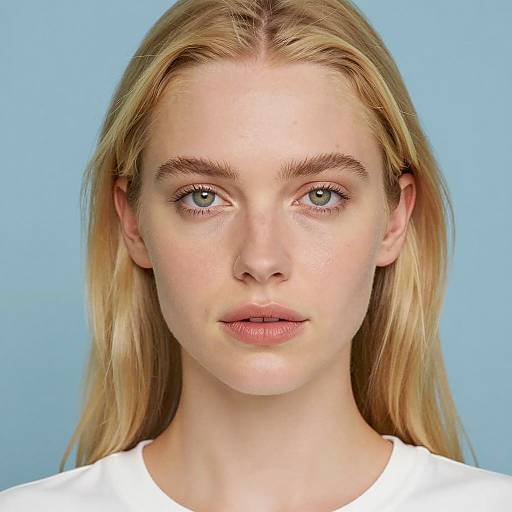 Close-Up of a Blonde Woman in White