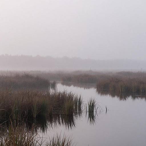 Ethereal Marshland in Serene Fog