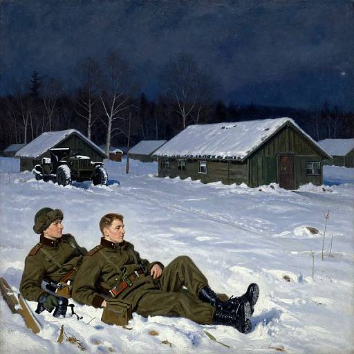 90s Russian Military Camp at Night