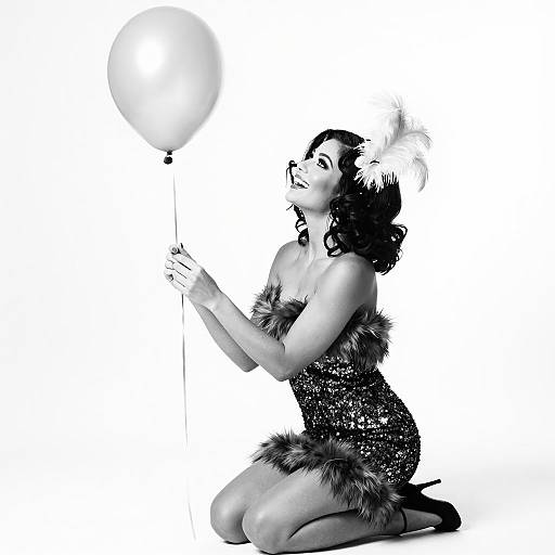 Elegant Woman in Sparkly Dress Portrait