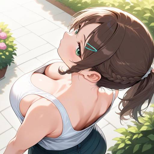 Gazing Beauty in a Garden