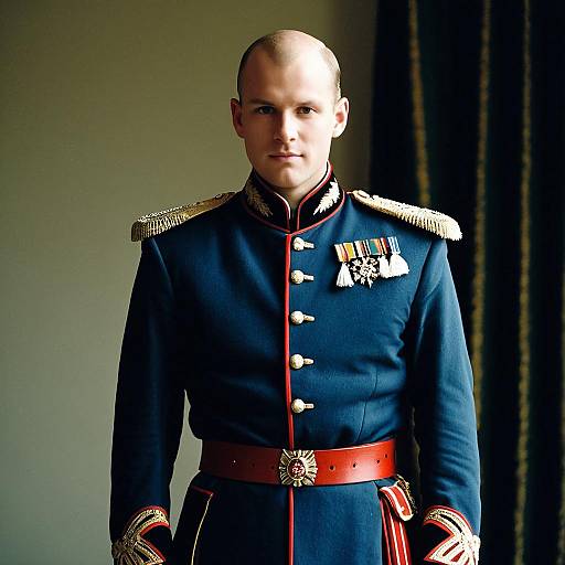 Man in Prince Philip Military Costume
