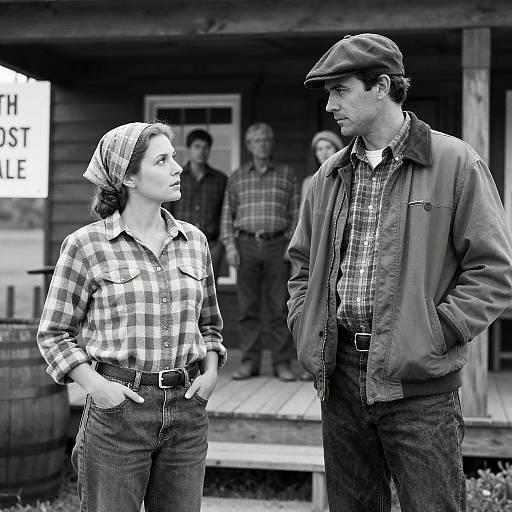 Intense Gaze in a Western Scene