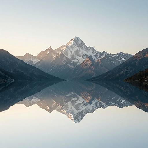 Ethereal Mountain Reflection Serenity