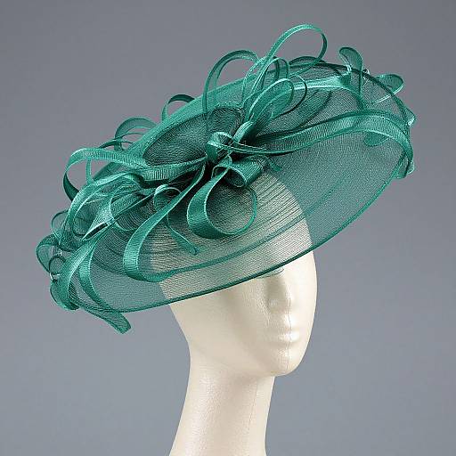 Elegant Emerald-Green Ribbon Fascinator