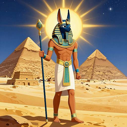 Anime Style Horus in Desert