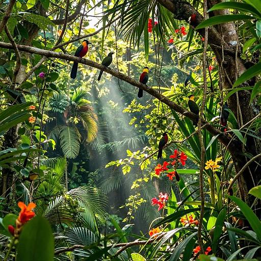Vibrant Tropical Jungle Scene