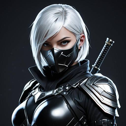 Futuristic Female Assassin in Metallic Armor